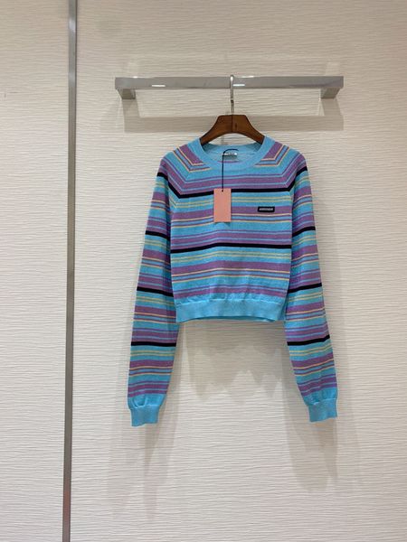 

new contrast stripe sweater, White;black