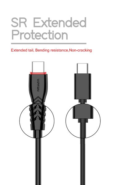 VIPFAN 3A Schnellladekabel USB-Typ-C-Kabel Mikrozubehör Mobile benutzerdefinierte Telefonladegeräte mit Einzelhandelsverpackung CB-X1