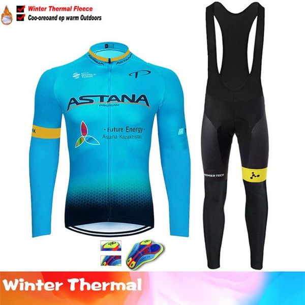 

racing sets winter thermal fleece cycling jersey set bike suit mountian bicycle clothing ropa ciclismo, Black;blue