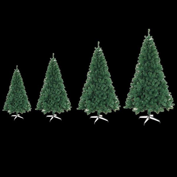 

christmas decorations artificial green tree 210cm with 800 pine branches flame-retardant pvc material fir metal tripod