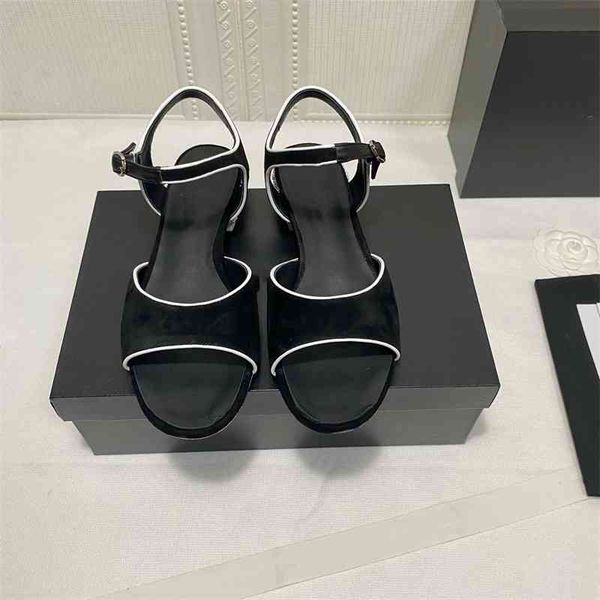 

sandals for 2021 versatile fairy wind heel summer women shoes chunky low heels open toe comfort fashion shoes, Black