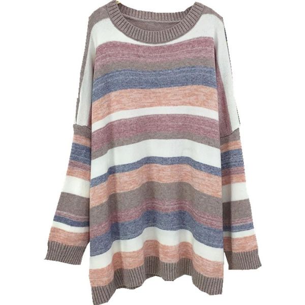 

women's sweaters jvzkass 2021 autumn and winter wear fat plus size knit sweater mid-length loose z382, White;black