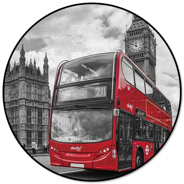 

carpets london street red bus big ben round carpet chair floor mat soft for living room anti-slip rug bedroom decor