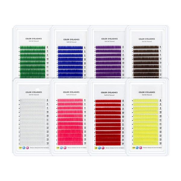 

false eyelashes color lashes purple blue brown green red white pink yellow eyelash extensions individual colored mink