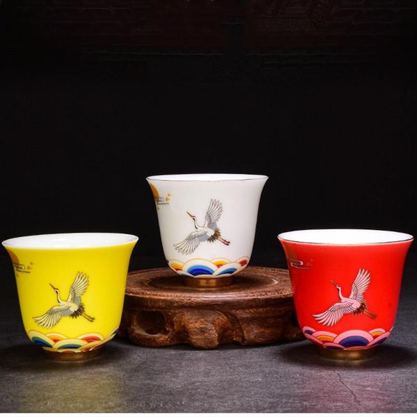 

cups & saucers white porcelain single teacup small tea bowl ceramic master cup enamel home gift