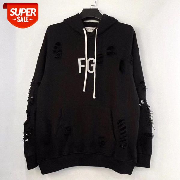 

fear of god /fog double line basic hole oversized hooded sweatshirt #tn0s, Black