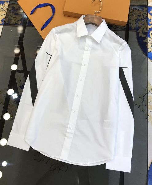 

men's dress shirts brand design men shirt 100% cotton letters printed chemise homme long sleeve slim business male, White;black