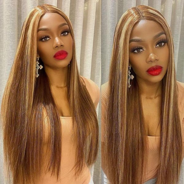 

lace wigs highlight wig human hair frontal t part brazilian straight front hd transparent, Black;brown