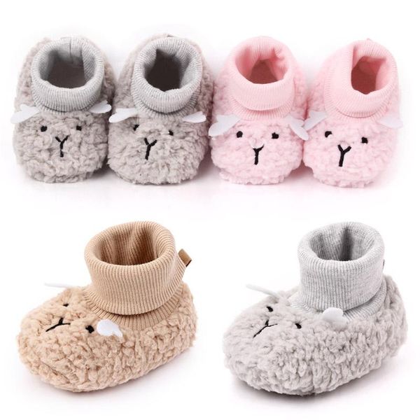 

first walkers shoes winter infant boots baby boy girls anti-slip cartoon warm socks prewalker sneakers 0-12m