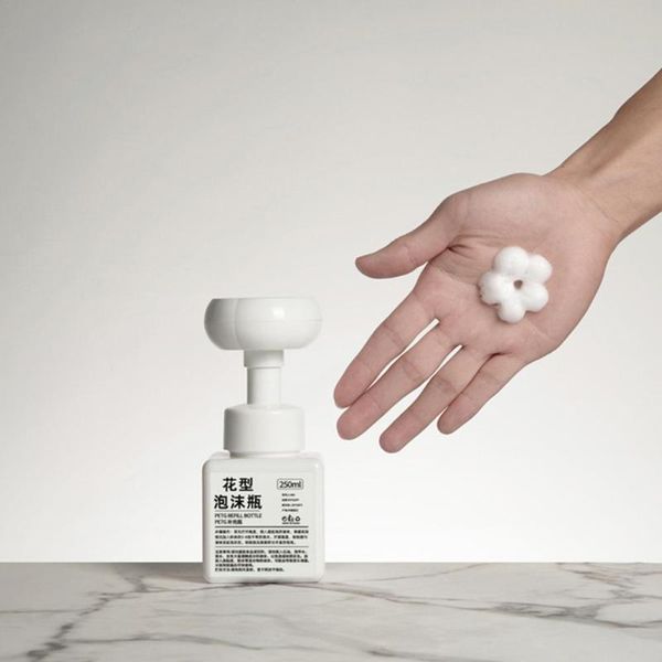 

storage bottles & jars 250ml soap bottle foaming lotions refillable empty cosmetic shampoo flower pump head t5i1