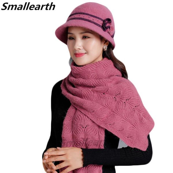 

hats, scarves & gloves sets winter women fur hat scarf set warm wool knitted plush crochet bonnet mom cap gifts long shawl, Blue;gray