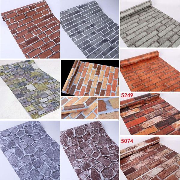 

wallpapers living room kitchen bathroom waterproof wall sticker home decor removable pvc brick stone self adhesive wallpaper