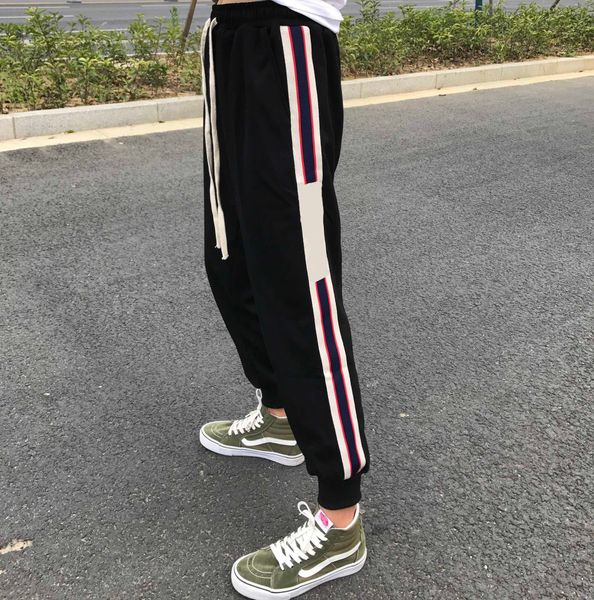 

20ss selling mens pants fashion designer sweat pants details metal stitching classic design letters on both sides seasons fit trousers, Black