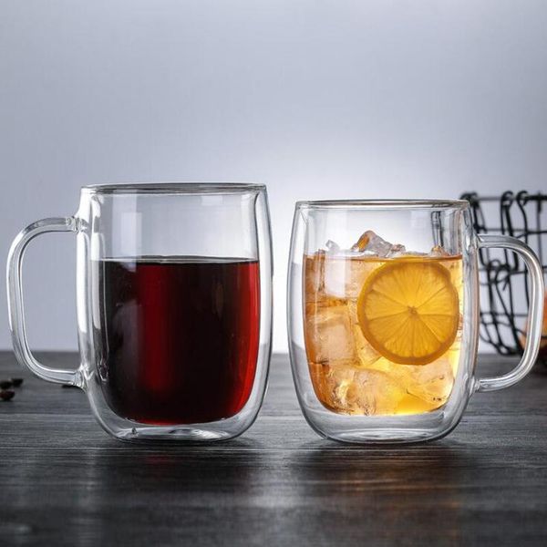 

heat resistant double wall glass cup tea drinkware handmade healthy drink mug mugs transparent wine glasses