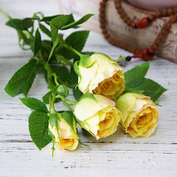 

decorative flowers & wreaths 1pc red roses branch silk artificial white pink long stem rose flower wedding decoration home table decor