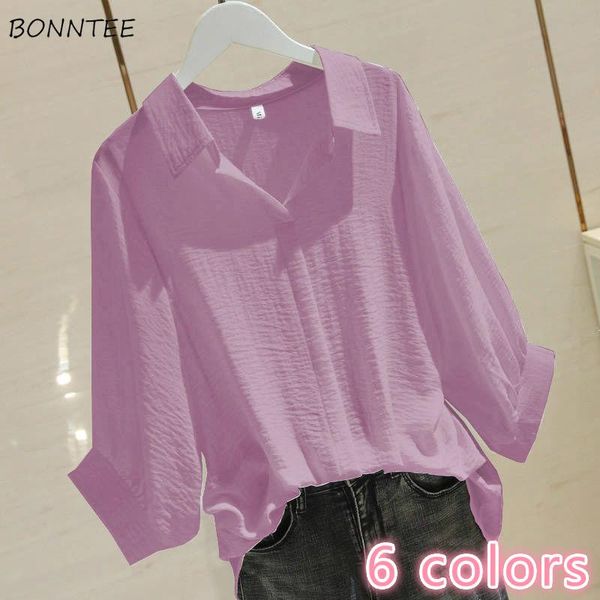 

women's blouses & shirts women 6 colors simple basic summer ladies pullover big size 4xl trendy all-match chic batwing sleeve womens b, White