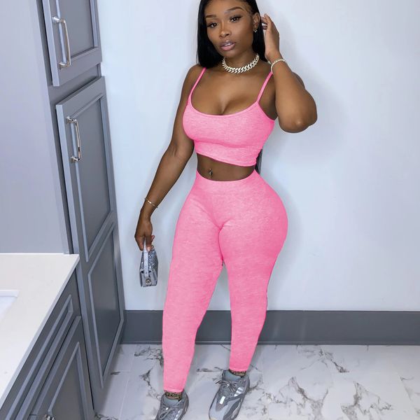 

fitness sporty workout two piece set women tracksuit strap active wear 2 piece outfits crop and pants matching sets, Black;white