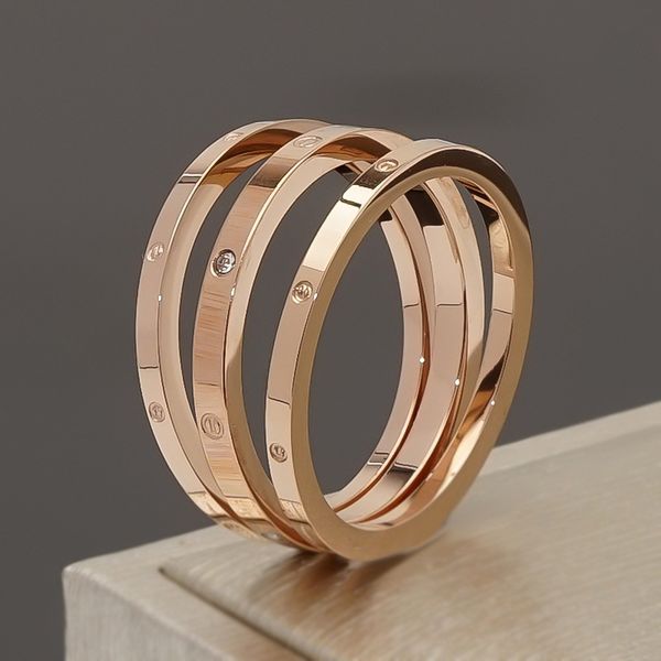 

rose gold plated 3 in 1 brand diamand ring set for women gift, Silver