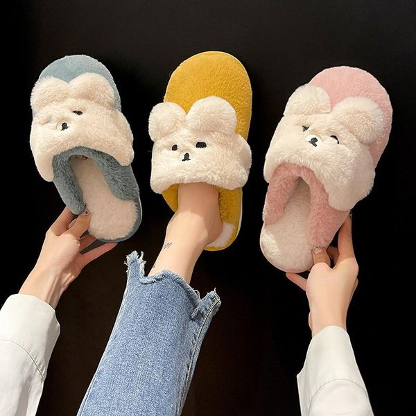 

slippers shoes for girls winter woman slipper luxury slides fur flip flops cover toe low pantofle lady designer plush flat 2021 rome with, Black
