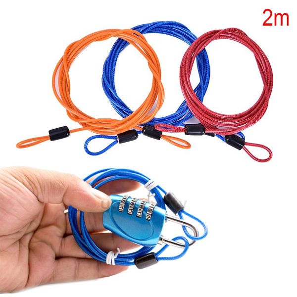

motorcycle helmets useful anti-theft bike security double loop cable strong braided steel for bicycle motorcycles chain lock