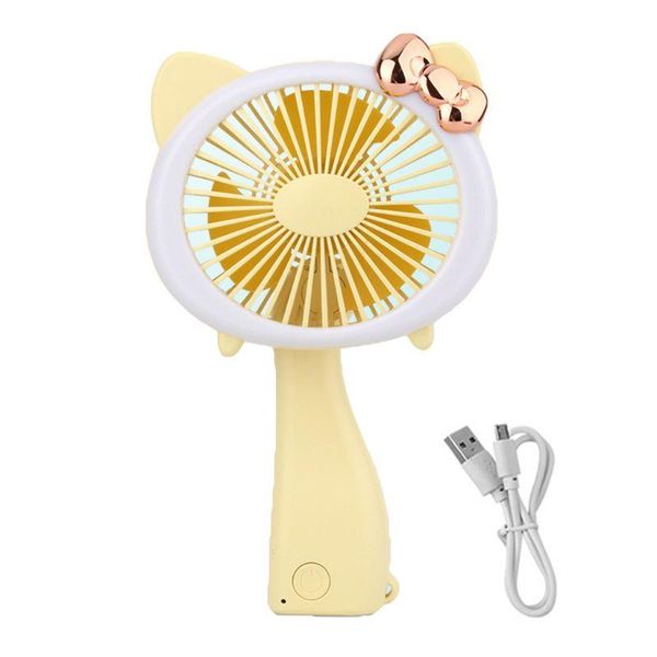 

electric fans x37c mini led light handheld fan usb rechargeable portable folding