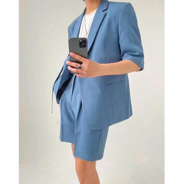 

men's suits & blazers summer solid color short-sleeved blazer slim fashion business society mens suit jacket korean casual dress men, White;black