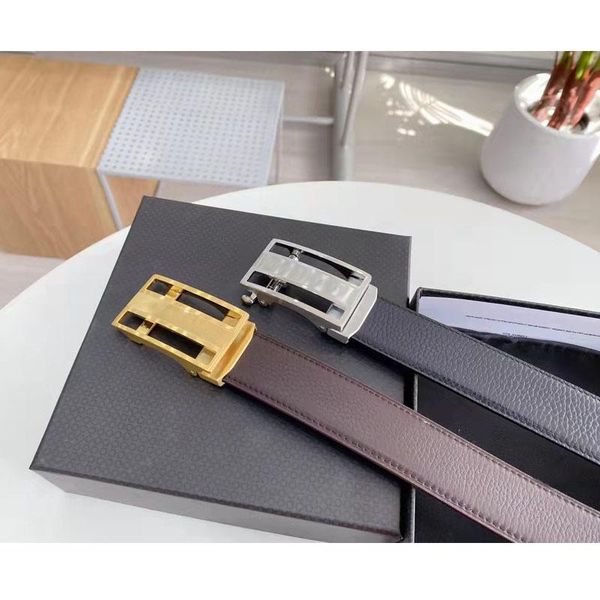 

belts 2021 fashion men's belt, first layer cowhide belt with automatic buckle, Black;brown