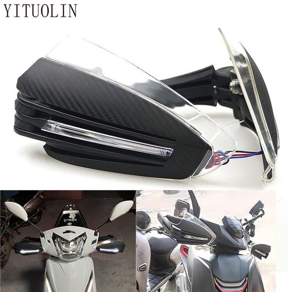 

parts yituolin motorcycle hand guards bar-handle moto 7/8"22mm motocross pit bike led turn signal lights guard shield windproof