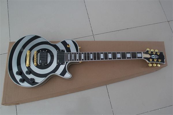 

flyongzakk wyide electric guitar silver powder circle black emg pickup manufacturer direct selling physical shooting
