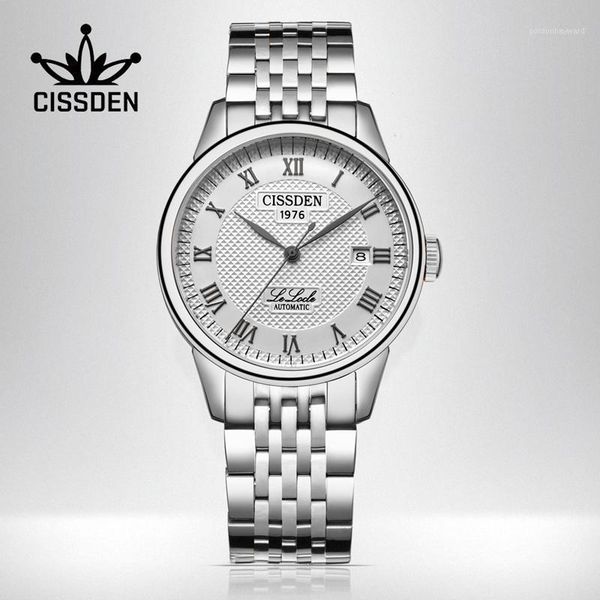 

mechanical men's watches automatic watch men stainless steel waterproof business miyota 8205 sapphire glass wristwatches, Slivery;brown