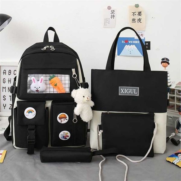 

fashion women backpack kawaii school bag mochila cute bookbag for teenager girls waterproof travel backbag rucksack 211018