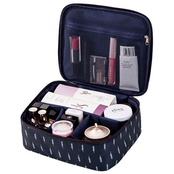 

travel fashion lady cosmetics cosmetic bag beautician storage bags large capacity women makeup bag(b feather) & cases