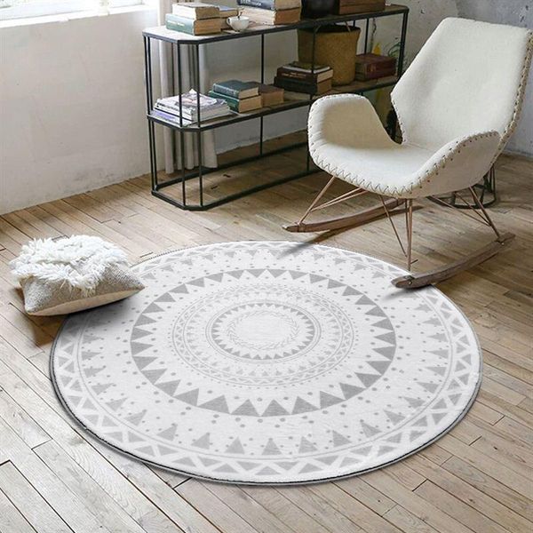 

carpets nordic style gray series round carpet bedroom kids children room anti-slip floor mat outdoor hanging basket play tapete area rug