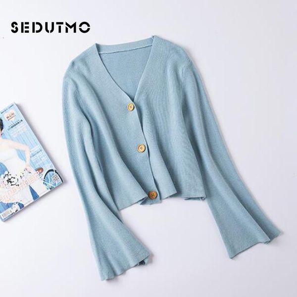 

women's sweaters sedutmo autumnshort cardigan women sweater knitting oversize thin long sleeve black tunic short ed494, White;black