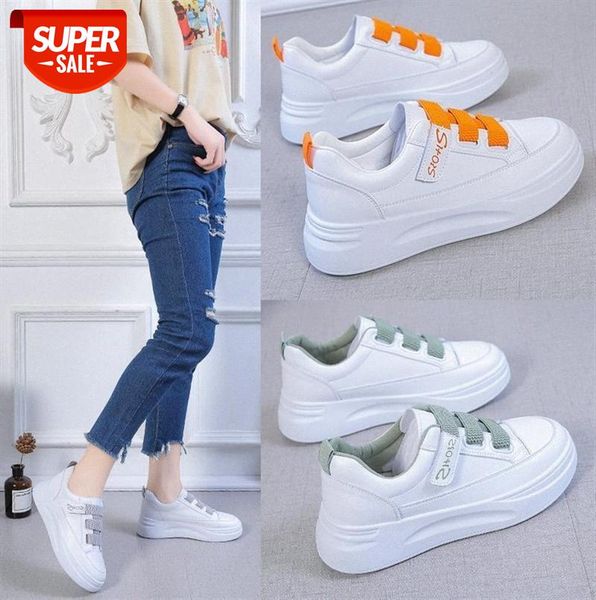 

women's board shoes, small white magic buckle, flat-soled students shoes #hr2w