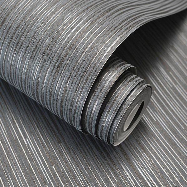 

shuhiko modern minimalist plain color non-woven waterproof living room background wall paper pinstripe gray wallpaper wallpapers