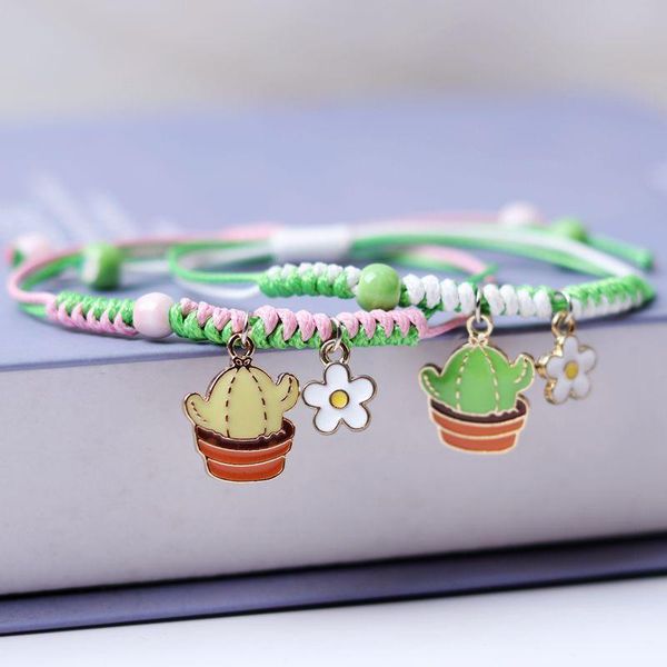 

link, chain fun cartoon and playful radish elephant bracelet, exquisite simple woven fashion jewelry, Black