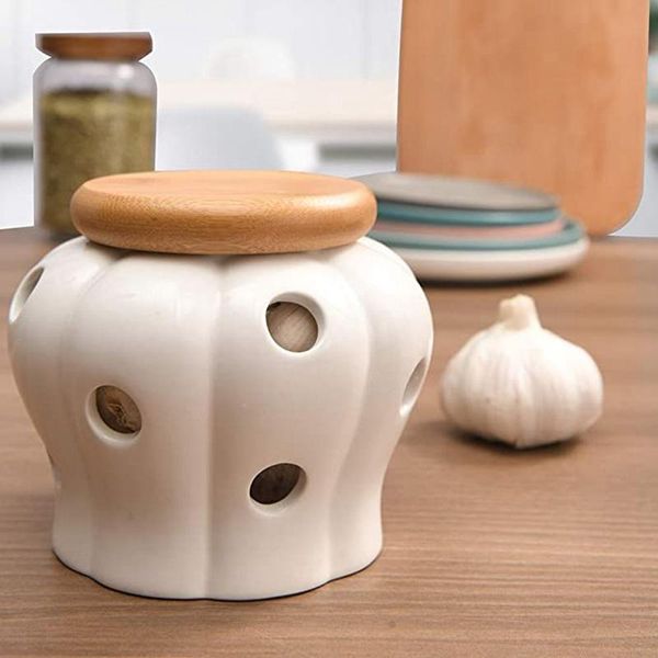 

storage bottles & jars hollow ceramic tank garlic ginger dried pepper box kitchen ventilated