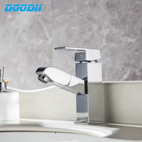 

bathroom sink faucets kitchen faucet electroplated pull out mixer tap swivel spout copper torneira doodii