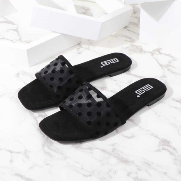 

women's slippers summer bathroom non slip slides soft bottom ladies flat tulle casual comfortable female shoes qq85 210625, Black