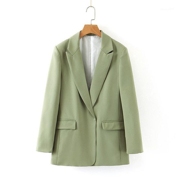

women's suits & blazers 2021 fashion green blazer coat long sleeve v-neck work pockets women solid jacket, White;black