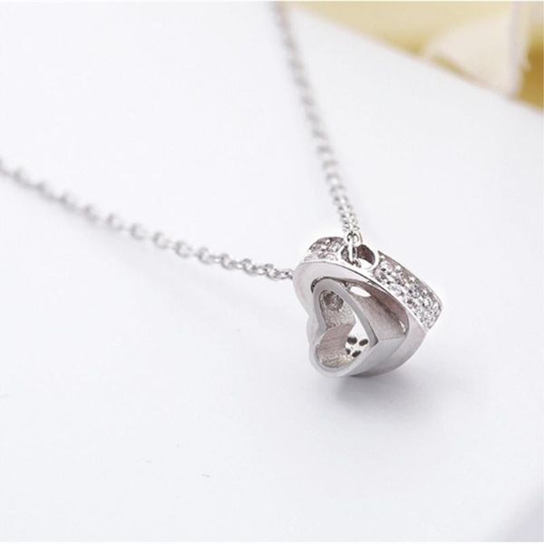 

chokers heart to sweet fresh elegant 925 sterling silver clavicle chain temperament personality trendy female necklace sne276, Golden;silver