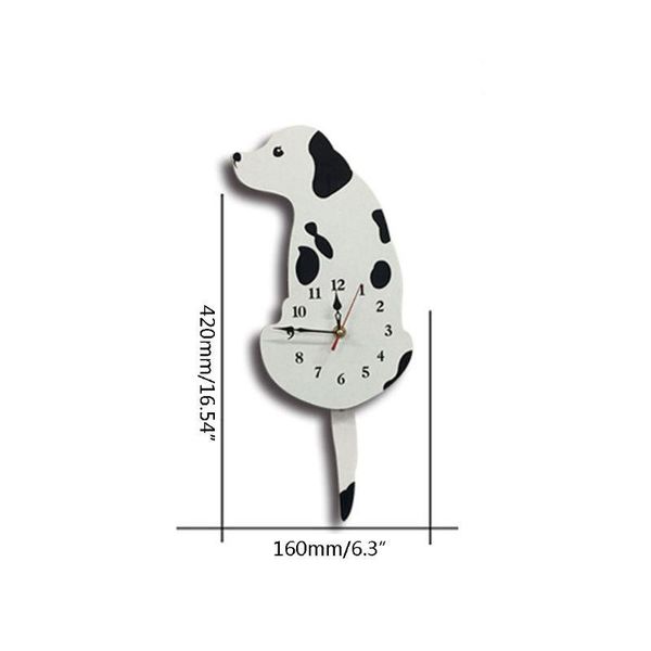 

timers cartoon animal wall clock lovely dog acrylic with swing tail home decor x9fa