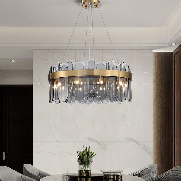 

american crystal chandelier living room led lighting bedroom round lamp villa dining wholesale pendant lamps