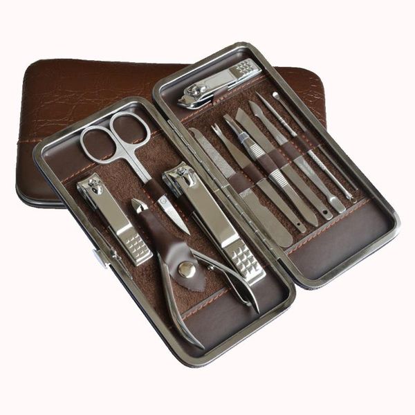 

nail art kits 12pc/1 box stainless steel manicure pedicure ear pick nail-clippers set 12 in 1 15.5*8cm 1j23