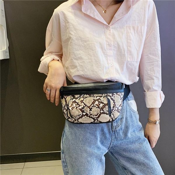 

serpentine fashion women's waist packs brief chest bag zipper belt for women ladies fanny bags travel bum khaki