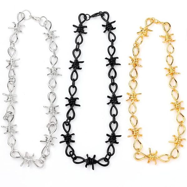

chains thorns choker statement necklace women men jewelry hiphop punk trendy, Silver