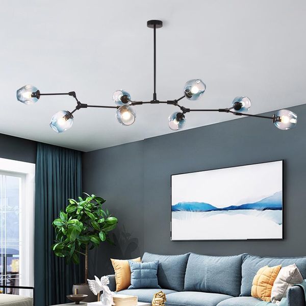

chandeliers modern metal led chandelier lighting lustre living room villa interior decor pendant lamp glass ball kitchen fixtures
