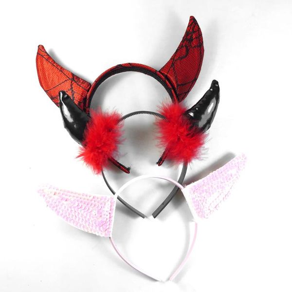 

3pcs party favors devil horn headband funny styling kit for halloween wedding year hen bachelorette event supplies favor