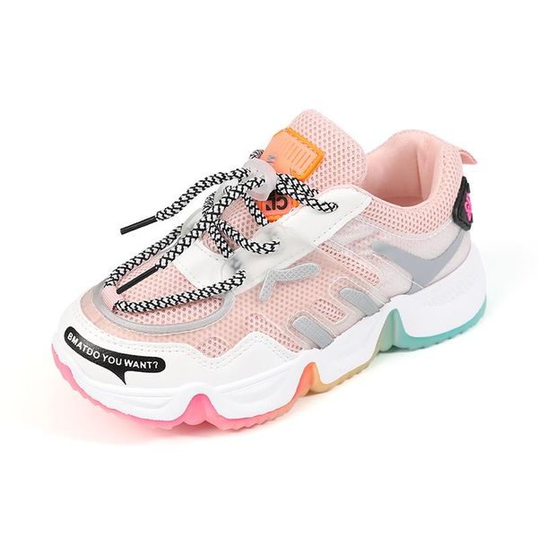 

girls sports shoes 2021 summer children's fashion breathable mesh athletic & outdoor, Black